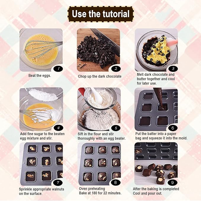 2 Packs Square Muffin Baking Pan, Premium Steel Muffin Pan for Baking, Nonstick Cupcake Tin Cheesecake Pans, Bakeware Muffin Top Pan (12 Cups, Black Grey)