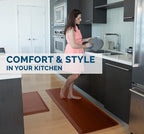 ComfiLife Anti Fatigue Floor Mat – 3/4 Inch Thick Kitchen Mats for Floor, Standing Desk Mat, Kitchen Rug – Comfort at Home, Office – Durable – Stain Resistant – Non-Slip Bottom (20" x 32", Brown)