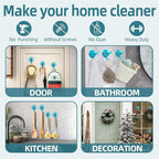 Antimbee Suction Cup Hooks,10 Pack Clear Shower Suction Hooks, Heavy Duty Vacuum Suction Cups, Removable Reusable Bathroom Suction Hook for Window, Tile Wall, Glass Door (Transparent Cyan)