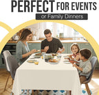 Party Solids 66% Thicker Premium Plastic Table Cloth Rectangle Table Cover 0.5 Mil 12 Pack Ivory Table Cloth 54 Inch x 108 Inch Disposable Tablecloth Won't Tear Easily Like Cheap Thin Brands