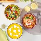 vancasso Bonita Cereal Bowls Set of 6, 24 Oz Ceramic Bowls for Kitchen, Dishwasher & Microwave Safe Bowls for Soup, Cereal, Dessert, Fruit, Warm Colored Bowl Set