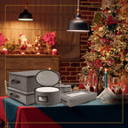 HOMELUX THEORY Wine Glass Storage Box with Dividers, Hard Shell China Storage Containers, Heavy Duty Glassware Storage Box & Stemware Storage Container with Lid, Thick Surface, and Sturdy Handle