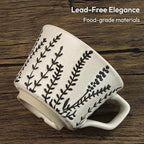 Ceramic Coffee Mug, 12 oz Novelty Unique Teacup with Handle, Stoneware Cup for Tea Mocha Latte Cappuccino Espresso (Grass)