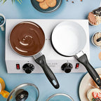 ROCEEI 1 Set Chocolate Boiler Electric Heating Chocolate Melting Tempering Machine with 1 Silicone Spatula Boiler for Melting for Candy (Double Pot)