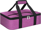 Insulated Casserole Carrier, Portable Casserole Carrier for Hot or Cold Food Lunch Tote Warmer or Cooler Bag, Lasagna Lunch Bag for Potluck Parties- Fits 9" x 13" Baking Dish-Rose Purple