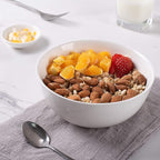 DELLING 30 OZ Ceramic Soup Bowls Set of 6 - Large White Serving Bowls for Kitchen, Pasta, Salad, Rice, Oatmeal, Microwave Safe