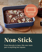 Caraway Non-Stick Ceramic 9” Square Pan - Naturally Slick Ceramic Coating - Non-Toxic, PTFE & PFOA Free - Perfect for Brownies, Lemon Bars, Cakes, & More - White