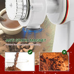 Burr Coffee Grinder Electric Espresso Grinder Commercial & Homeuse Silent Small Coffee Bean Grinder with Hopper Adjustable Grind, With Brush, Spoon, White