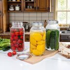 WELLIFE 64oz Mason Jar, 1 Pack Large Mason Jars Wide Mouth for Pickling, Canning, Fermenting and Food Storage, Microwave & Dishwasher Safe