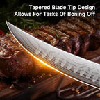 Sunnecko Butcher Knife,Razor Sharp Breaking Knife for Meat Cutting,High Carbon German Steel Carving Knives with Meat Fork