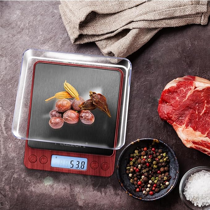 Fuzion Digital Scale .1 Gram Accuracy, 3000g Mini Food Scales for Herb, Spice, Jewelry, Gold, Small Food Scale - Weight Gram and Oz