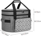 Yarwo [Upgraded Slow Cooker Travel Bag with Bottom Board Compatible with Crock-Pot and Hamilton Beach 6 7 8 Quart, Double Layers Slow Cooker Carrier, Gray with Arrow (Bag Only, Patent Pending)