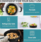 P&P CHEF Non-stick Cake Pan Set of 4, 4/6/8/9.5 Inch Round Baking Cake Pans Tins for Tier Smash Cakes, Non-Toxic & Solid, Stainless Steel Core & Leak-Proof, 4Pcs