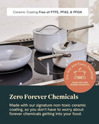 Caraway Non-stick Ceramic Cookware Set (12 Piece) Pots, Pans, Lids and Kitchen Storage - PFAS & PFOA Free - Oven Safe Pan Set & Compatible with All Stovetops - Marigold