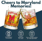 Greenline Goods – University of Maryland Terrapins College Whiskey Glasses (Set of 2), 10 oz – Full-Color Logo + Campus Map