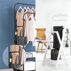 6-Pack Metal S Hooks for Hanging – Heavy-Duty S-Shaped Hook with Safety Buckle – Fits Bars up to 1.2 in – Anti-Drop S-Hooks for Closet, Wardrobes & Storage – White (Large)