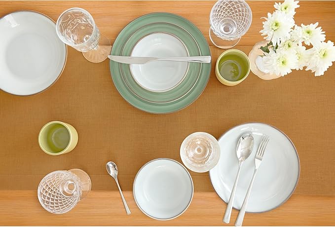 Solino Home Linen Table Runner 48 Inches - 100% Pure Linen Caramel Table Runner 14 x 48 Inch Ideal for Dresser and Coffee Tables - Summer, Fall, Autumn - Fete