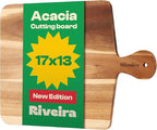 Riveira Acacia Wood Cutting Board – Gourmet Acacia Grandeur: 17 x 13 Wooden Cutting Board – Natural Wooden Cutting Boards For Kitchen Decorative – Innovative Juice Grooves Acacia Wooden Chopping Board
