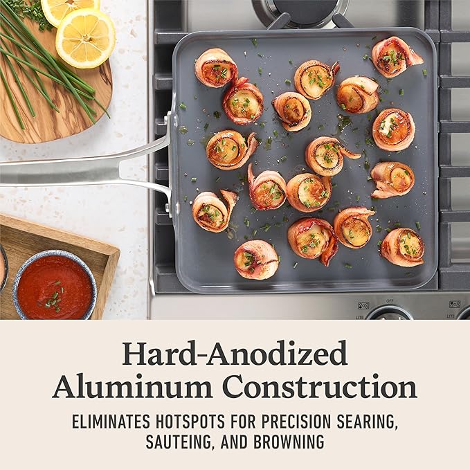 Calphalon® Premier Ceramic Nonstick 11" Square Griddle, Mushroom Grey