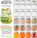10 oz Mason Jars with Lids 24pack,Glass Mason Jars with Lids-Mason Jars 10 oz for Jam,Honey, Beans, Wedding Favors,Vegetables (10 fl. oz, Set of 24)