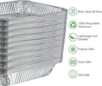 GrillChef Aluminum Foil Pans, Disposable 9x13 Baking Pans, 30 Pack Tin Foil Holders Half Size for Cake, Steam Table, Cooking, Heating, Storing, Aluminum Trays Heavy Duty