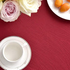 maxmill Round Jacquard Tablecloths Swirl Pattern Spillproof Wrinkle Free Heavy Weight Soft Table Cloth for Circular Table Cover of Buffet Banquet Parties Holiday Dinner Round 90 Inch Red