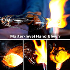 Stemless Wine Glasses Set of 6 - Hand Blown Colored Short Wine Tumblers - 15 oz Elegant Sparkling Wine Glass - Unique Gift for Birthday,Wedding, Mother’s Day