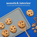 Sur La Table Kitchen Essential Carbon Steel Baking Pans Bakeware Set W/Premium PFOA, PFAS, PTFE Free Grey Nonstick Interior - Black Exterior