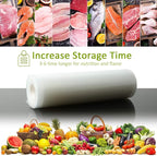 6 Pack 11"x20'(3Rolls) and 8"x20' (3Rolls)Thickened Vacuum Sealer Bags , Smell-Proof, Puncture Prevention, Heavy duty for POTANE, Food Saver, Great for Vacuum storage,Meal Prep or Sous Vide