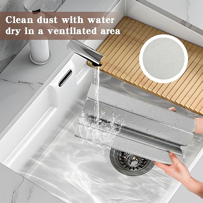 Stone Dish Drying Mat for Kitchen,Fast Dry and Quickly Absorbed Collapsible Drying Mat, 24"×16" Protection Kitchen Counter , Diatomaceous Earth Food Grade Stone Drying Trays (Deep Grey, 16*24 inch)