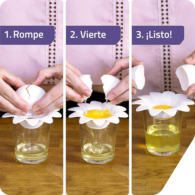 Peleg Design Daisy Plastic Egg Separator, Egg White Yolk Divider Kitchen Gadgets Baking Tools Egg Extractor, Cute Flower Design