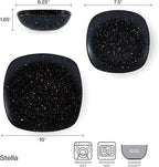 Pfaltzgraff Stella Square 12 Piece Dinnerware Plate and Bowl Set, Service for 4