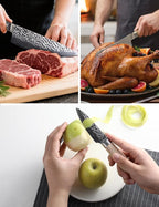 Damascus Kitchen Knife - VG-10 67-Layer Genuine Damascus Chef Knife, SGS Lab-Verified Sharpness & Edge Retention, Ergonomic Balanced Handle, Ideal for Home Use & Gifting
