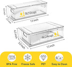 2 Pack Refrigerator Organizer Bins Stackable Fridge Organizer Set with Pull-out Drawer Clear Vegetable Fruit Storage Containers for Kitchen Pantry Organization