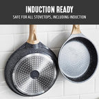 GreenLife 8 Piece Ceramic Nonstick Cookware Set, Induction Suitable Non Toxic PFAS-Free Pots & Pans, Dishwasher Safe, Cooking Set, Stock Pot, Saucepans & Frying Pans, Kitchen Cooking, Granite Black