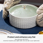 LEXMORE Placemats Set of 4 Vinyl/Plastic Woven Place Mats for Kitchen Table Indoor/Outdoor Washable Placemat Wipeable Dining Table Mats(Navy Blue)