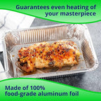 IDL Packaging Full Size Aluminum Steam Table Pans with Lids - Shallow, 21" x 13" x 1.5" (pack of 25) - Disposable Foil Pan for Grilling, Roasting, BBQ, Cooking, Baking, Freezing