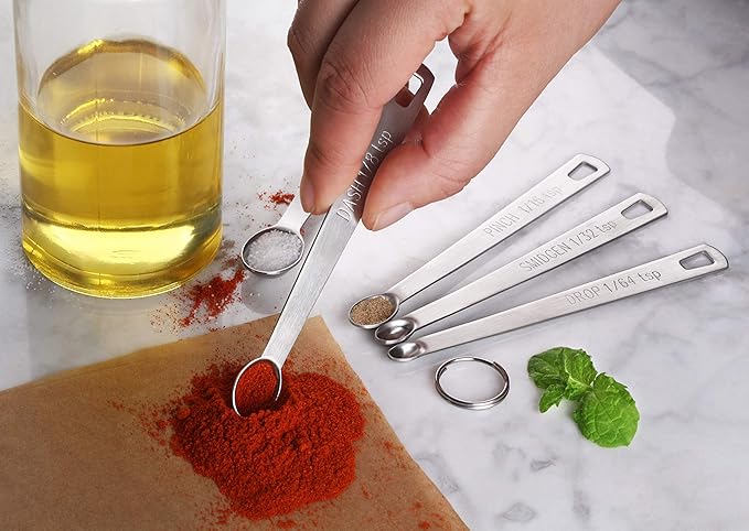 New Star Foodservice 42924 Stainless Steel Measuring Spoons Set, Mini