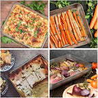 E-far Toaster Oven Baking Pan with Lid, 10.4”x 8”x 2” Stainless Steel Rectangle Sheet Cake Pans with Covers, Small Bakeware for Cakes Brownies Casseroles, Non-toxic & Dishwasher Safe -Set of 2