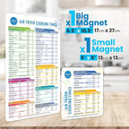 Air Fryer Magnetic Cheat Sheet Set - Air Fryer Accessories Cookbook - Easy to Use AirFryer Time Chart Set As Seen on the Today Show - Strong Magnet Quick Reference Cooking Guide for Frying (White)
