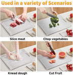 100% Pure Titanium Cutting Board with Groove, Scratch Resistant Chopping Board with Non-slip Pad for Kitchen, Titanium Cutting Boards for Vegetables and Meat, Dishwasher safe
