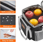 Lifewit Medium Lunch Bag Insulated Lunch Box Soft Cooler Cooling Tote for Adult Men Women, Gray and Black 12-Can (9L)