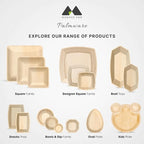 | 4" Square Palm Leaf Plates (50 Pcs) Disposable Plate Bamboo Like Party Pack, Compostable & Biodegradable Plate for Desserts, Eco Friendly Alternative to Plastic Bowl Paper Plates