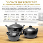 Authentic La Chamba Stewpot-Elegant, All-Natural Black Clay Dutch Oven for Braising, Baking, Roasting Chicken, Cooking Beans - Stovetop & Oven Safe – Handmade in Colombia - Large, 4.5 Qt.