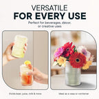 15 OZ Hobnail Drinking Set of 12 – Vintage Embossed Glassware, Textured Tumblers for Water, Beer, Cocktails, Mocktails, Whiskey & More – Includes Straws and Coasters – Clear