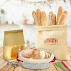 HASHMUST Banneton Bread Proofing Basket Kit, Sourdough Starter Jar Set, 9'' Round 10" Oval Fermentation Bowls Homemade Baking Supplies, Tools with Dough Whisk Cutter Lame Scraper Brush Scraper Bags