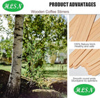 Wooden Coffee Stirrers Individually Wrapped, 500-Count 5.5 Inch Birch Stir Sticks, Natural & Eco-Friendly Disposable Wood Stirrers for Coffee, Hot Drinks, Cocktails, Coffee Bar Accessories ﻿