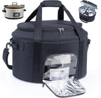 CrockPot & Hamilton Beach Slow Cooker Carrying Bag - 6-8 Quart, Portable Travel Bag with Lid Fastener, See-through Window