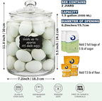 1.5 Gallon Glass Canister, 2 Pack Cookie Jar & Candy Jar with Airtight Lid, Heavy Duty Glass Canisters for Kitchen, Suitable for Flour, Sugar, Rice, Pasta, Beans, Laundry Room Storage