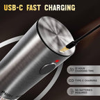 Pure Nature Salt and Pepper Grinder Set with rechargeable base. Premium Stainless Steel up-graded larger capacity with LED Lights, 5 Adjustable Coarseness, Refillable, Type-C Fast Charging.